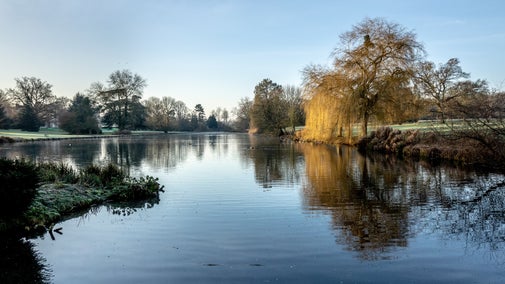 The lake in winter at The Vyne, Hampshire